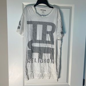 True Religion white and grey Mens Large Shirt